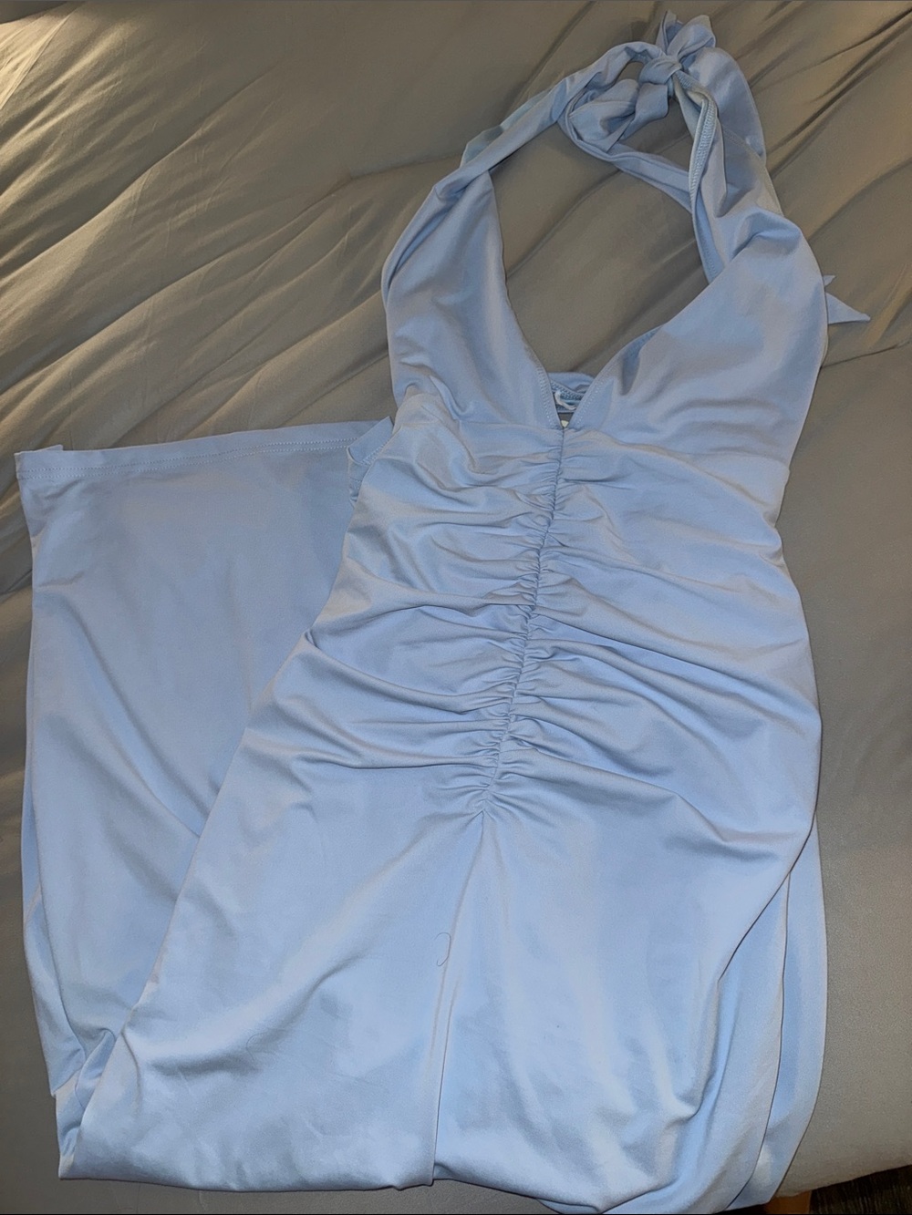 Peppermayo Light Blue Halterneck Maxi Dress - Picture 4 of 4